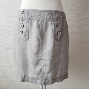 Cynthia Rowley Light Gray Button-Front Mini Skirt